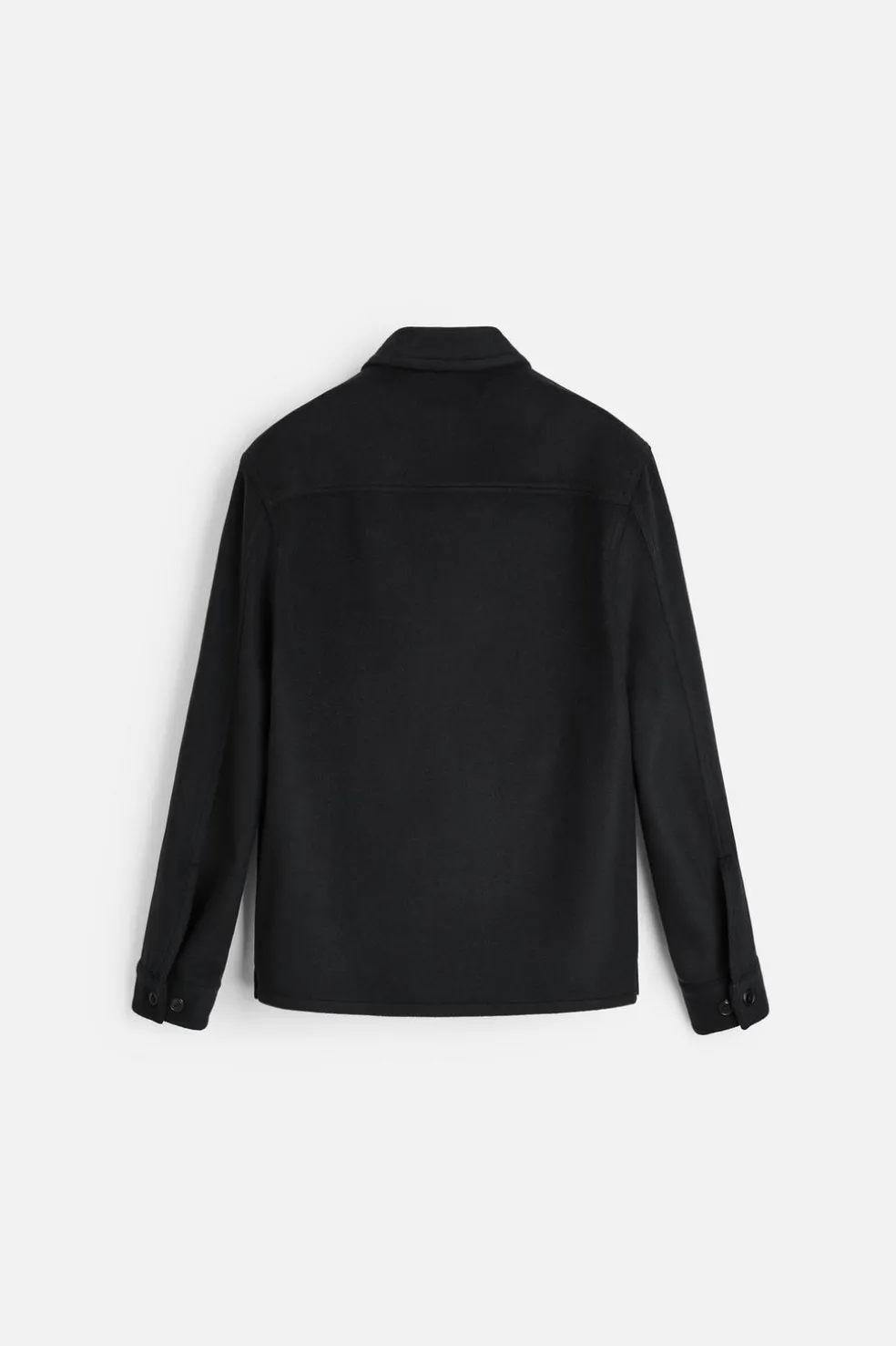 ZARA Vestuário De Inverno|Blusões^CAMISA COMPRIDA DE LÃ FRANELA Preto