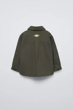 CAMISA COMPRIDA ÀS RISCAS COM REMENDO-ZARA Best