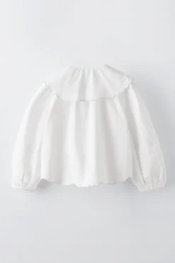 CAMISA DE ESTILO ROMÂNTICO COM BORDADO-ZARA Online