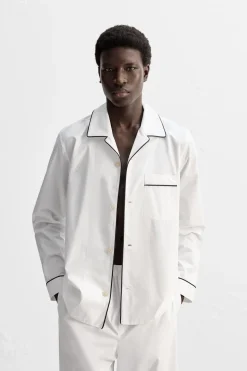 ZARA Acessórios^CAMISA DE PIJAMA CONTRASTE Branco