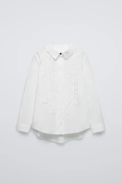 CAMISA DE POPELINA COM FOLHOS-ZARA Outlet