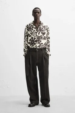 ZARA Camisas^CAMISA DE SEDA ESTAMPADA X NANUSHKA Cru / Castanho