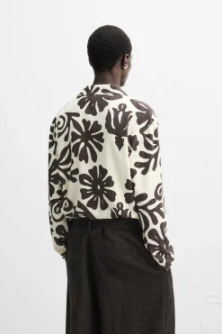 ZARA Camisas^CAMISA DE SEDA ESTAMPADA X NANUSHKA Cru / Castanho