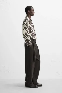 ZARA Camisas^CAMISA DE SEDA ESTAMPADA X NANUSHKA Cru / Castanho