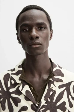 ZARA Camisas^CAMISA DE SEDA ESTAMPADA X NANUSHKA Cru / Castanho