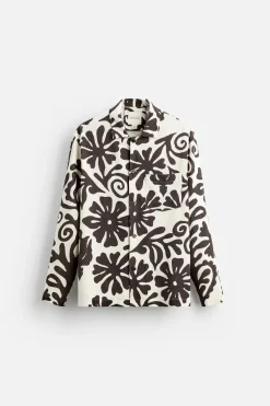ZARA Camisas^CAMISA DE SEDA ESTAMPADA X NANUSHKA Cru / Castanho