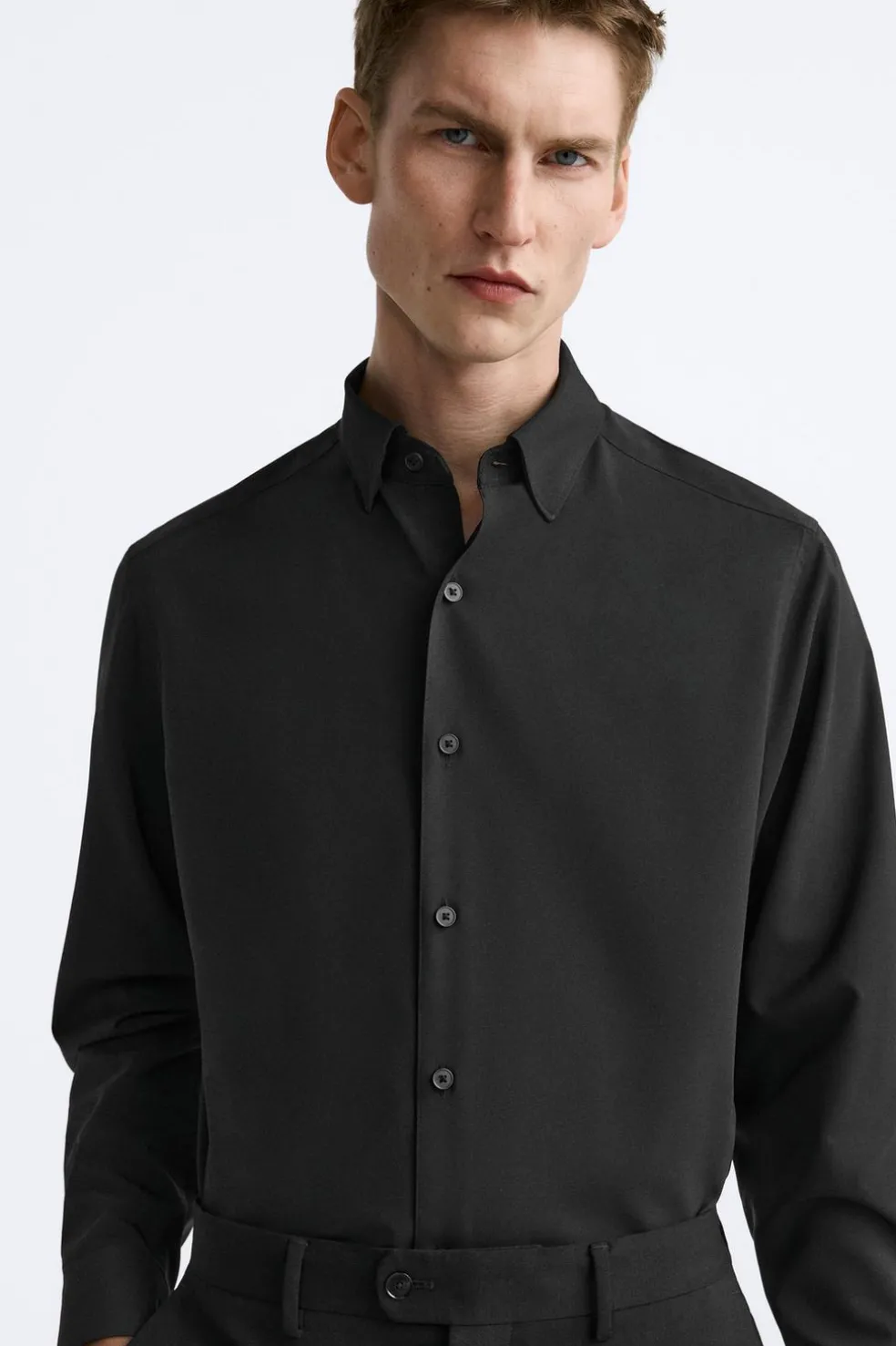 ZARA Vestuário De Inverno^CAMISA ELÁSTICA Preto