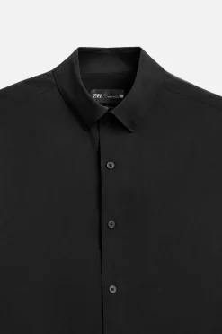 ZARA Vestuário De Inverno^CAMISA ELÁSTICA Preto