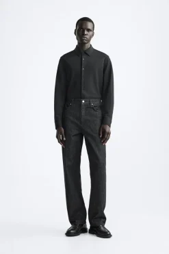 ZARA Camisas^CAMISA ELÁSTICA COM ESTRUTURA Preto