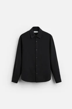 ZARA Vestuário De Inverno|Camisas^CAMISA ESTRUTURA BOUCLÉ Preto