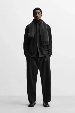 ZARA Camisas^CAMISA FLUIDA COM BOLSO Preto