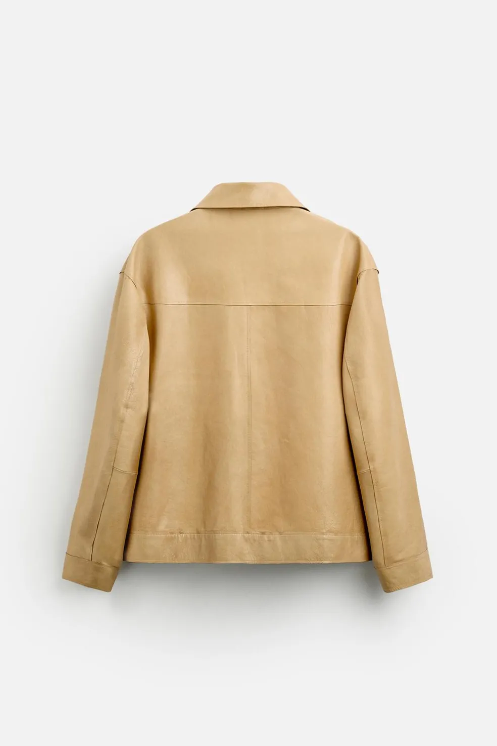 ZARA Blusões|Pele^CAMISA LARGA DE PELE LIMITED EDITION Manteiga