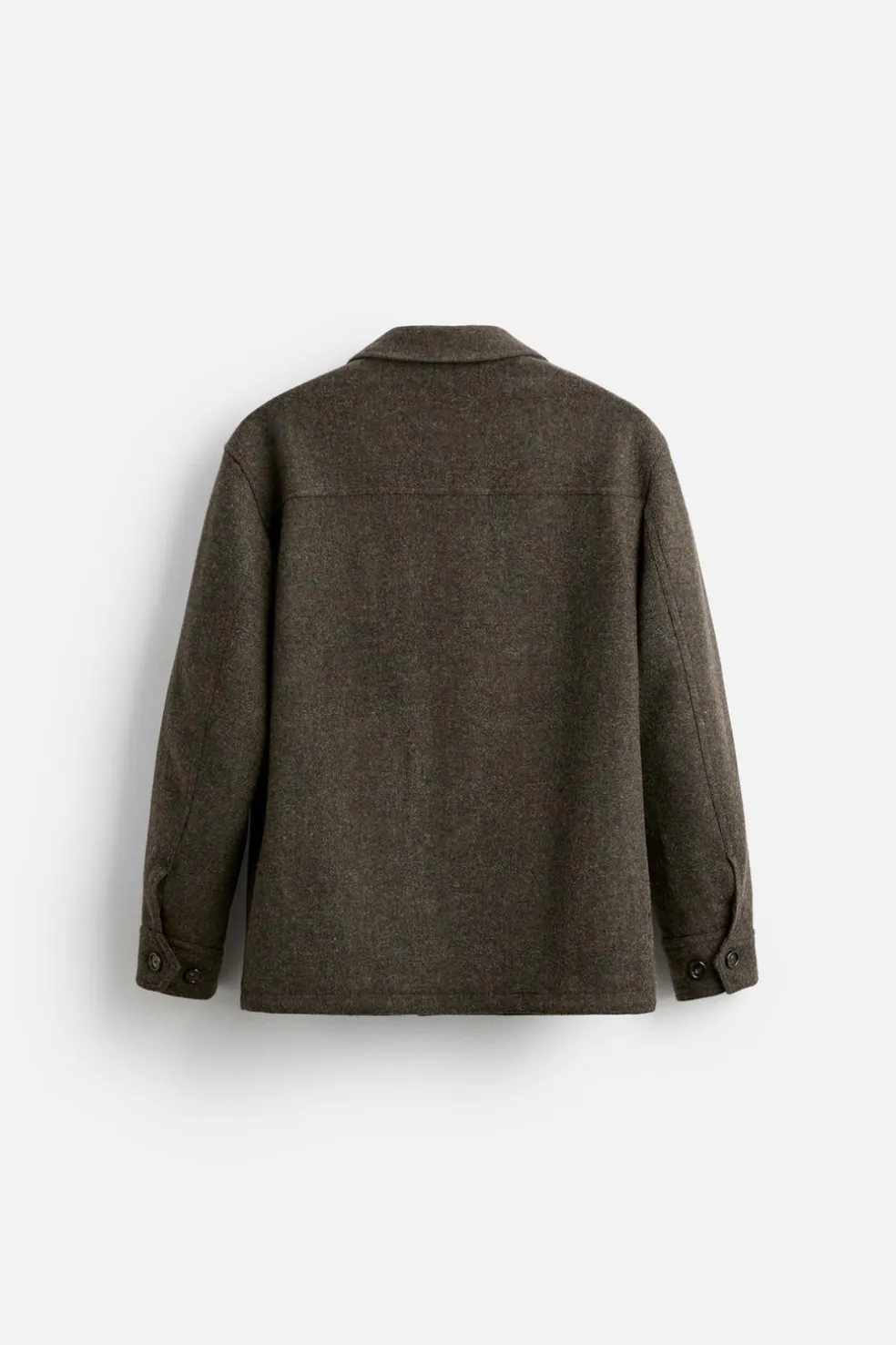 ZARA Vestuário De Inverno|Blusões^CAMISA LARGA LÃ BOLSOS ESVERDEADO