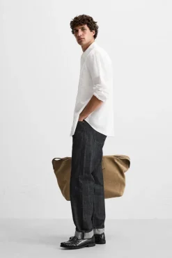 ZARA Camisas^CAMISA LINHO - ALGODÃO Branco