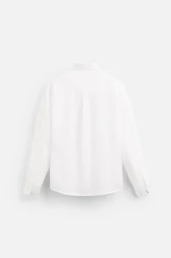 ZARA Camisas^CAMISA LINHO - ALGODÃO Branco