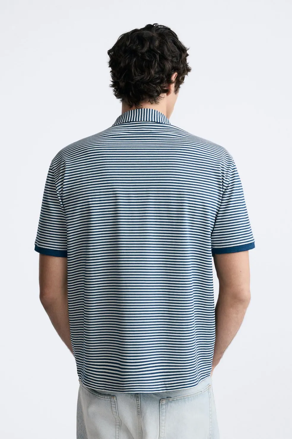 ZARA Camisola / Casacos|Polos^CAMISA POLO DE JACQUARD ÀS RISCAS listrado