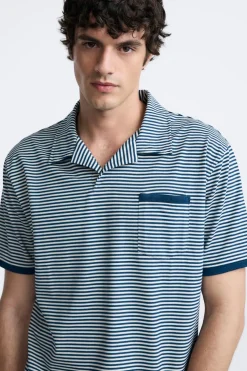 ZARA Camisola / Casacos|Polos^CAMISA POLO DE JACQUARD ÀS RISCAS listrado