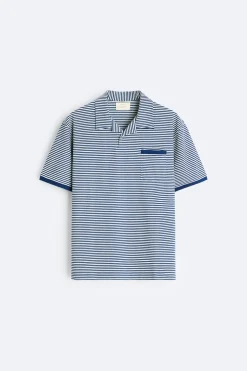 ZARA Camisola / Casacos|Polos^CAMISA POLO DE JACQUARD ÀS RISCAS listrado