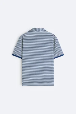 ZARA Camisola / Casacos|Polos^CAMISA POLO DE JACQUARD ÀS RISCAS listrado