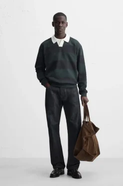 ZARA Polos^CAMISA POLO ÀS RISCAS COMBINADAS listrado