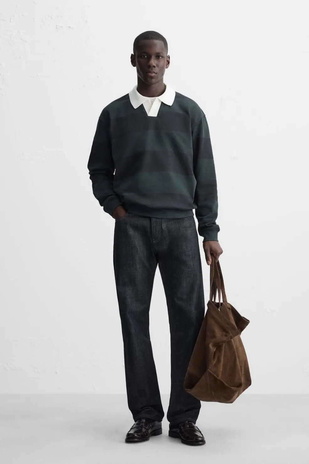 ZARA Polos^CAMISA POLO ÀS RISCAS COMBINADAS listrado