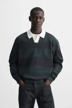 ZARA Polos^CAMISA POLO ÀS RISCAS COMBINADAS listrado