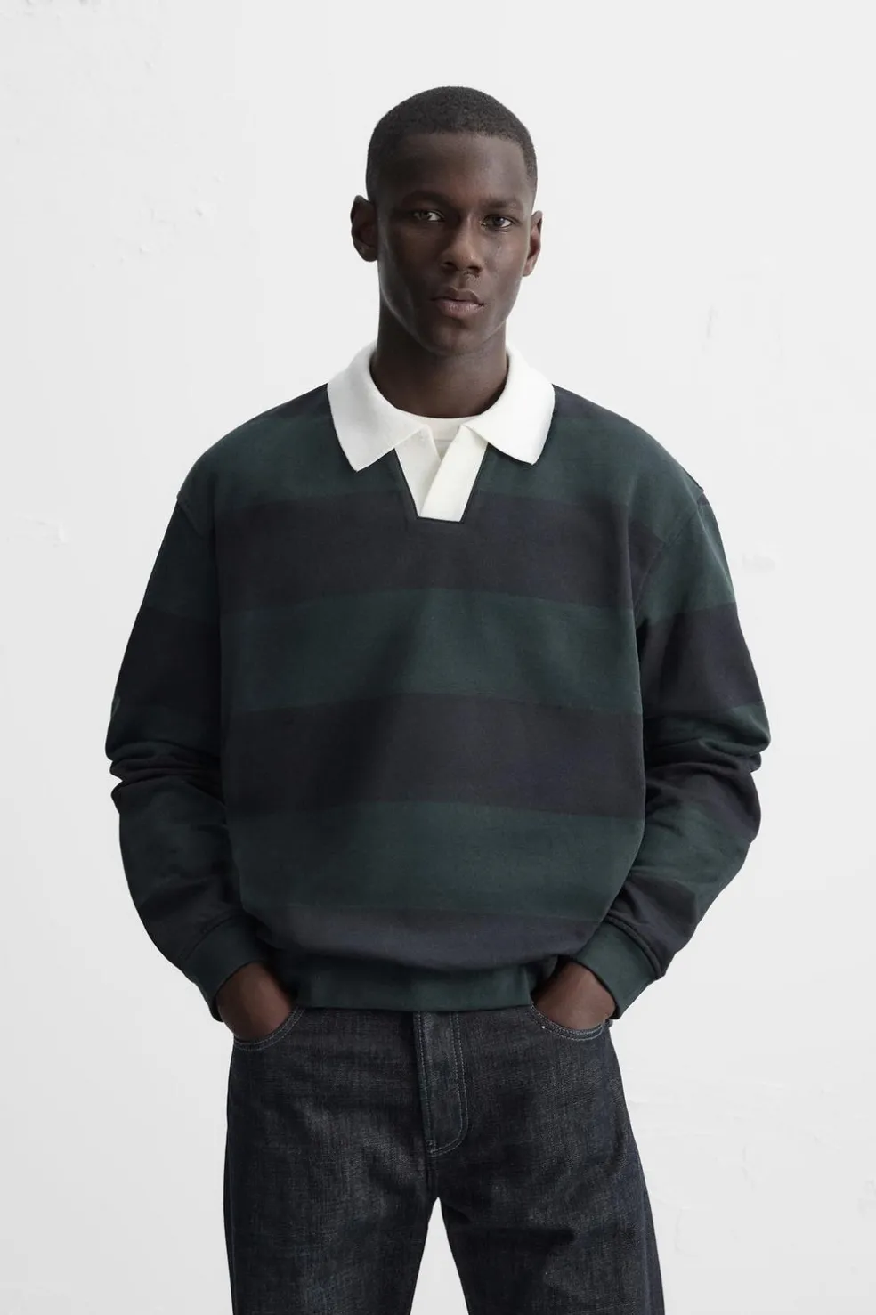 ZARA Polos^CAMISA POLO ÀS RISCAS COMBINADAS listrado