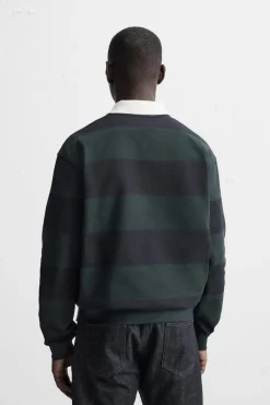 ZARA Polos^CAMISA POLO ÀS RISCAS COMBINADAS listrado