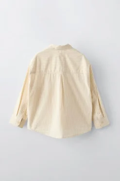 CAMISA ÀS RISCAS BORDADA-ZARA Discount