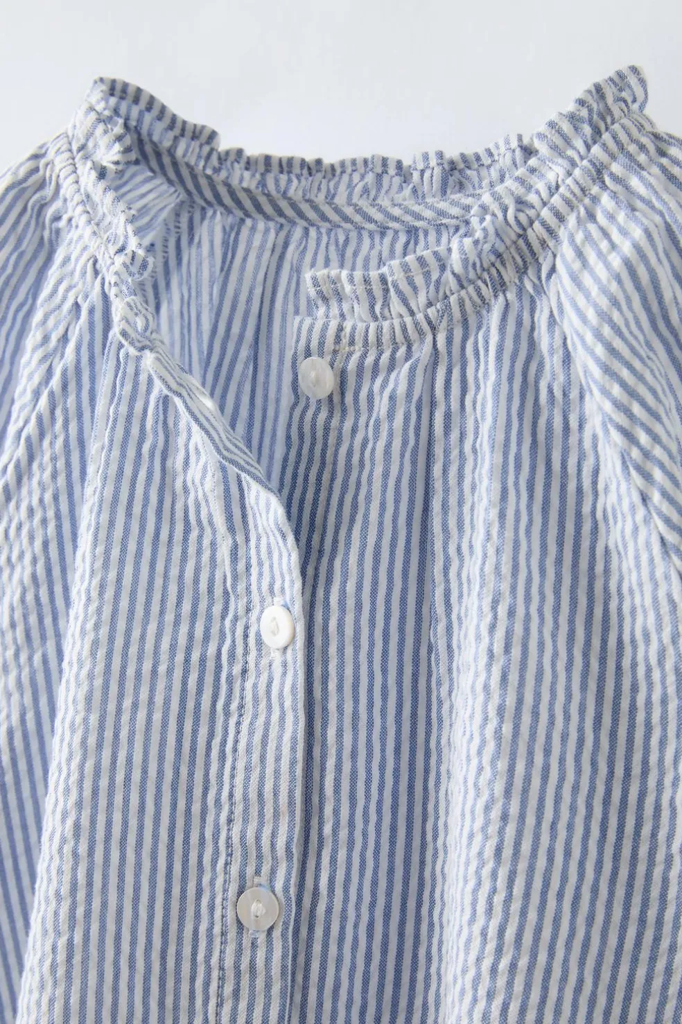 CAMISA ÀS RISCAS COM BORDADO SHIFFLY-ZARA Outlet