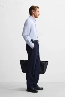 ZARA Camisas^CAMISA ÀS RISCAS COM ESTRUTURA Azul-celeste