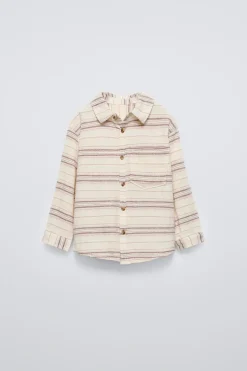 CAMISA ÀS RISCAS COM TEXTURA-ZARA Discount