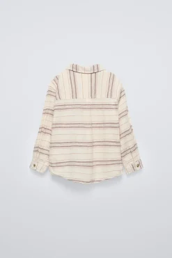 CAMISA ÀS RISCAS COM TEXTURA-ZARA Discount