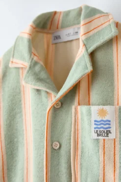 CAMISA ÀS RISCAS TERRYCLOTH ETIQUETA-ZARA Best