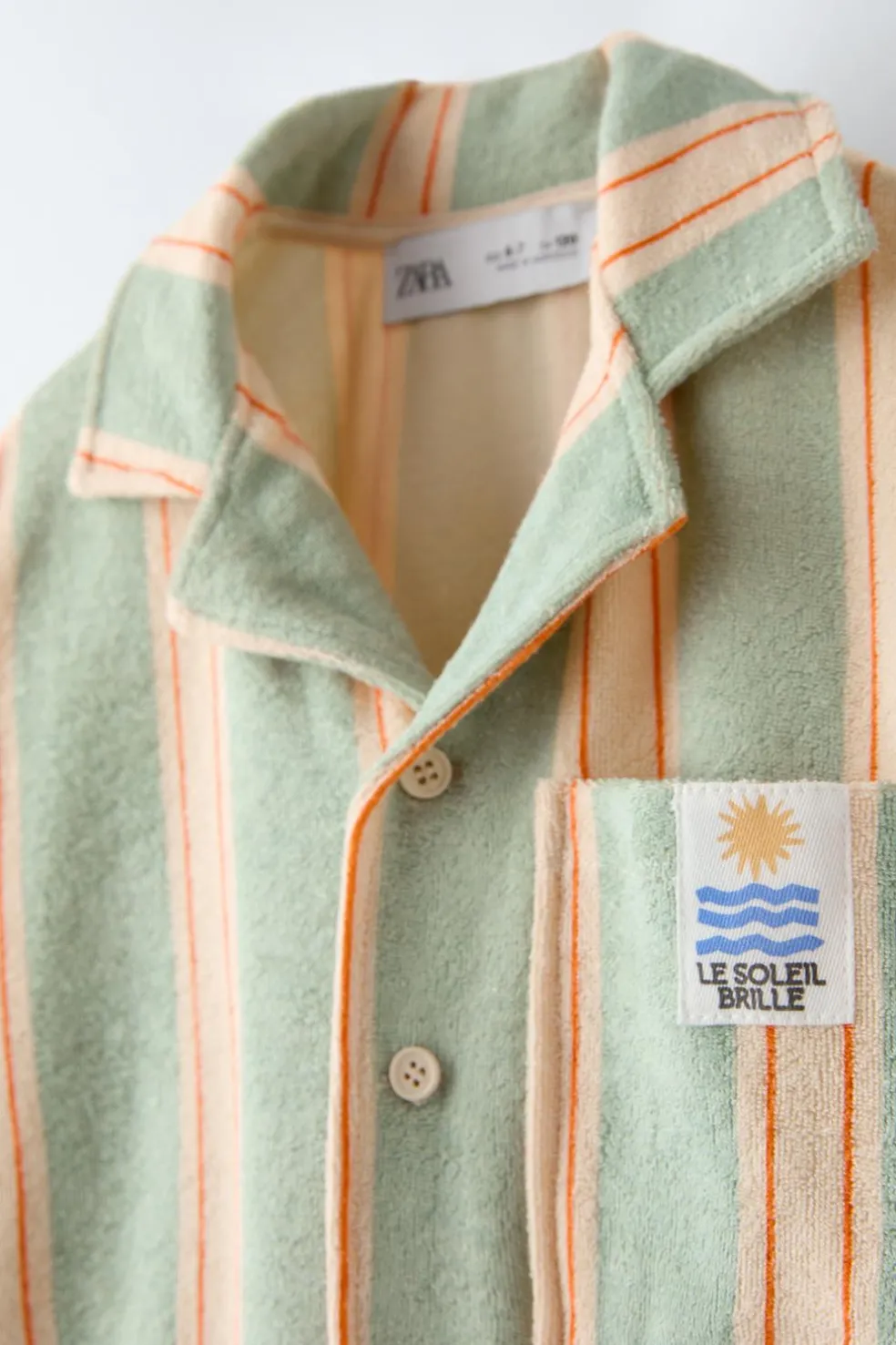 CAMISA ÀS RISCAS TERRYCLOTH ETIQUETA-ZARA Best