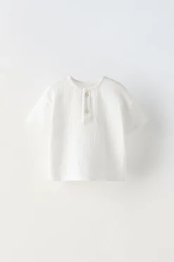 CAMISA TEXTURA BOTÕES-ZARA Best Sale