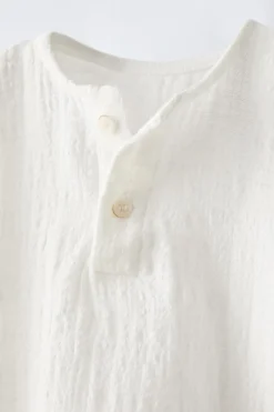 CAMISA TEXTURA BOTÕES-ZARA Best Sale