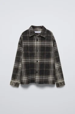 CAMISA XADREZ ACID WASHED-ZARA Shop