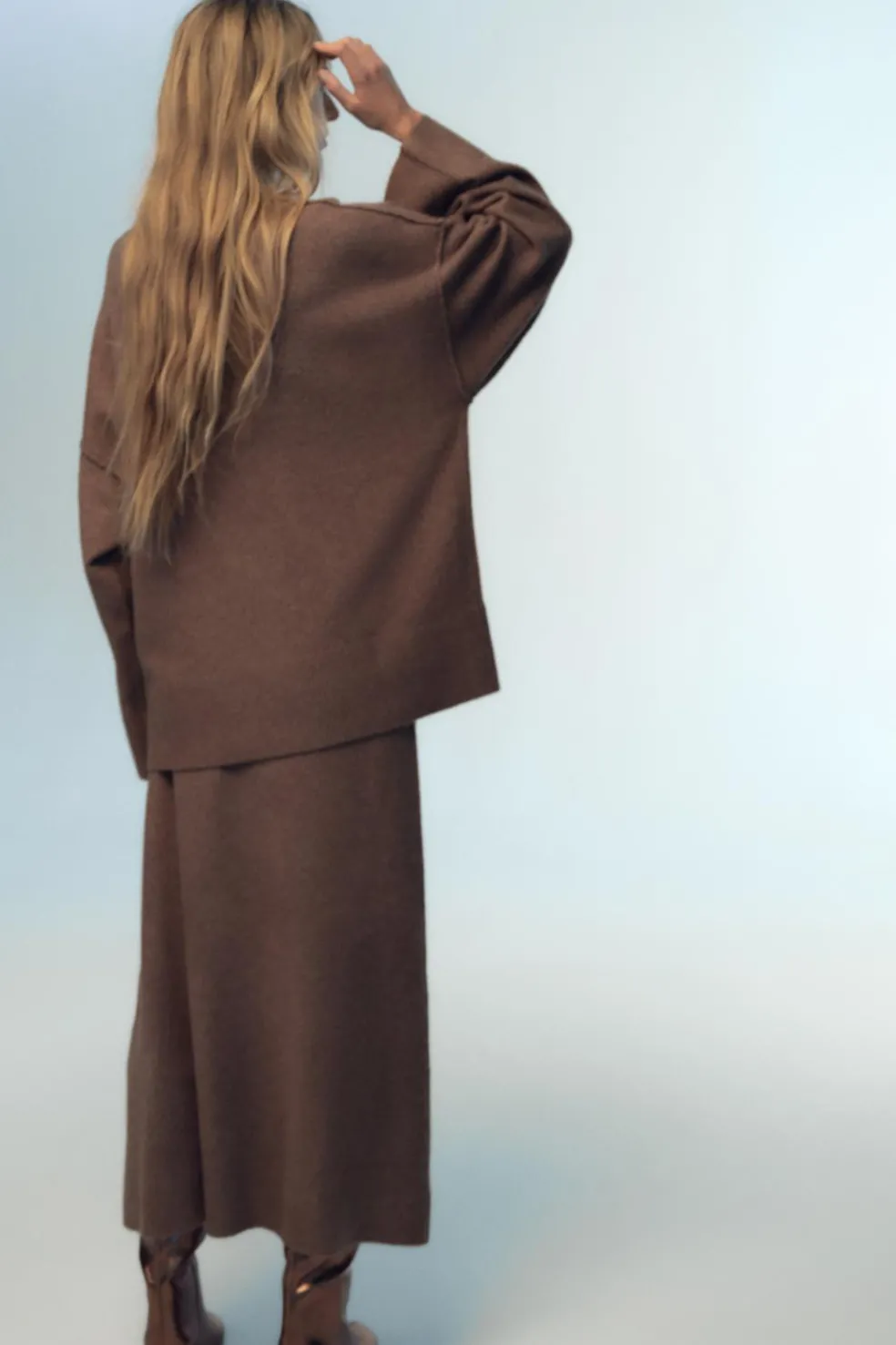 ZARA Winter Layersnew^CAMISOLA BOLSO MALHA LISA Vison-vigoré