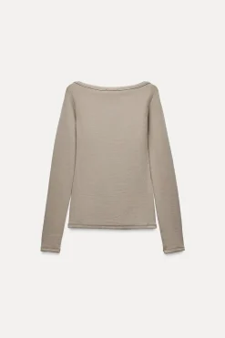 ZARA Sweatshirts / Joggers|T-Shirts^CAMISOLA COM ETIQUETA Cinzento-toupeira