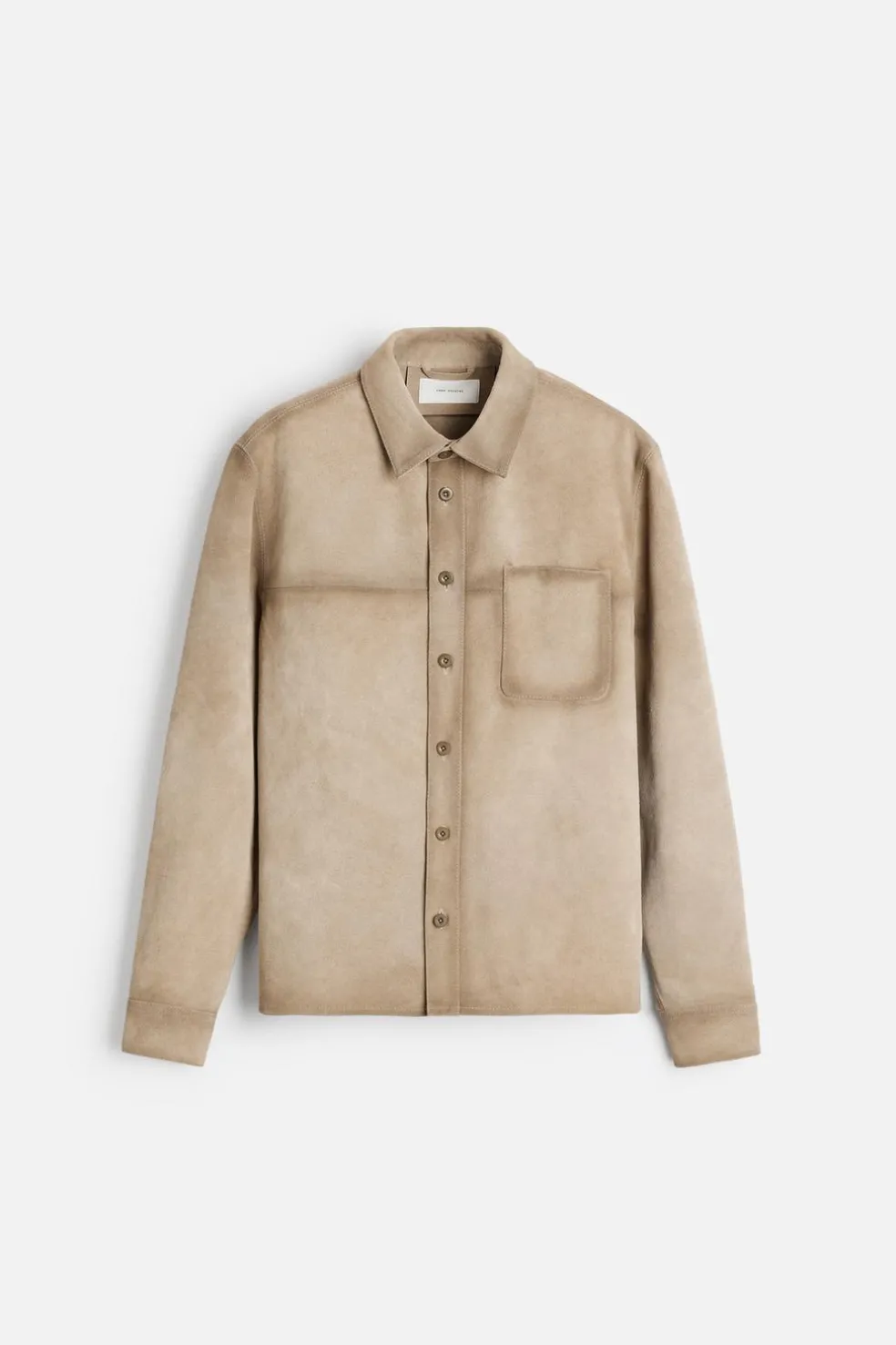 ZARA Pele|Camisas Compridas^CAMISOLA DE PELE CAMURÇA Cinzento-toupeira