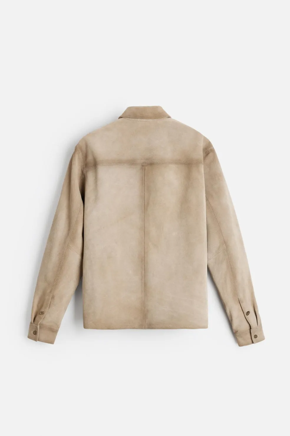 ZARA Pele|Camisas Compridas^CAMISOLA DE PELE CAMURÇA Cinzento-toupeira