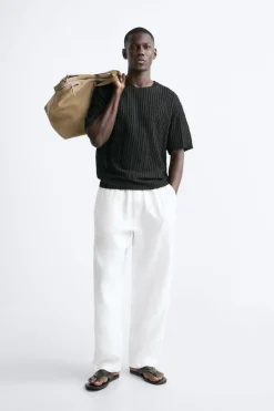 ZARA Camisola / Casacos|T-Shirts^CAMISOLA ESTRUTURA MALHA ABERTA Preto