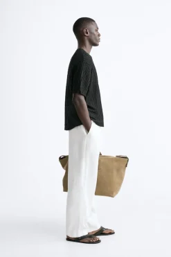 ZARA Camisola / Casacos|T-Shirts^CAMISOLA ESTRUTURA MALHA ABERTA Preto