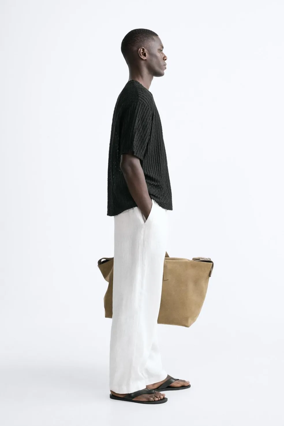 ZARA Camisola / Casacos|T-Shirts^CAMISOLA ESTRUTURA MALHA ABERTA Preto