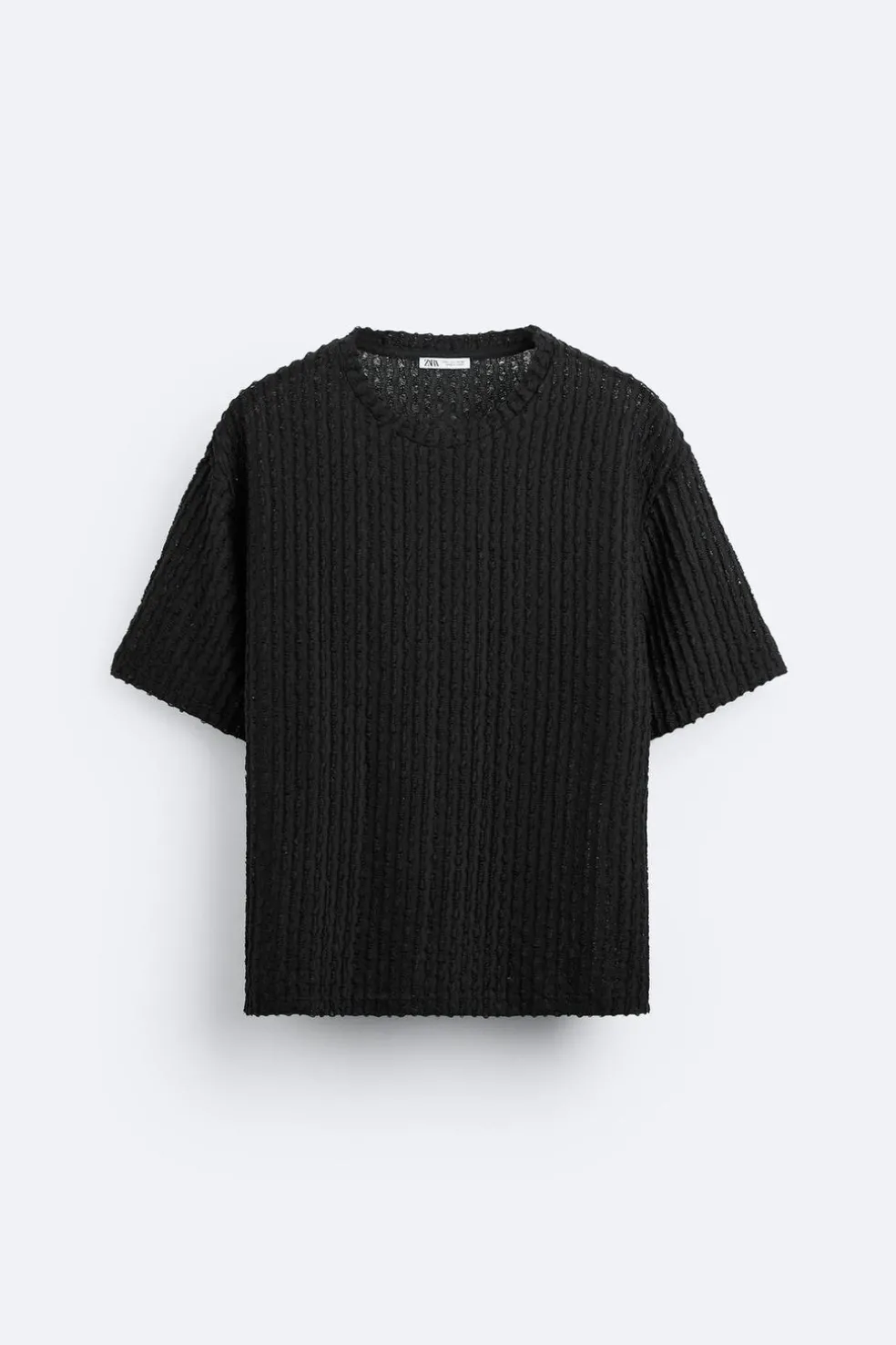 ZARA Camisola / Casacos|T-Shirts^CAMISOLA ESTRUTURA MALHA ABERTA Preto