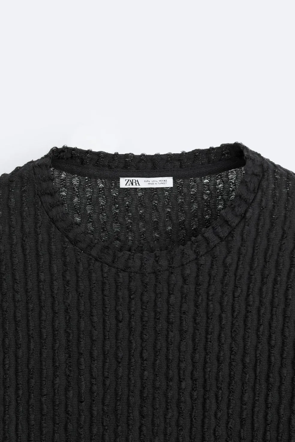 ZARA Camisola / Casacos|T-Shirts^CAMISOLA ESTRUTURA MALHA ABERTA Preto