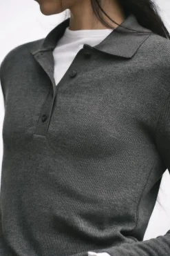 ZARA Winter Layersnew^CAMISOLA GOLA DE POLO SOFT Cinzento-vigoré