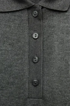 ZARA Winter Layersnew^CAMISOLA GOLA DE POLO SOFT Cinzento-vigoré