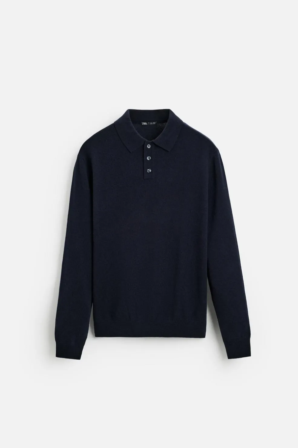 ZARA Camisola / Casacos|Polos^CAMISOLA TIPO POLO DE LÃ Azul